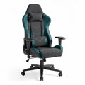 Bureau fauteuil met verstelbare armleuningen en hoofsteun 80 x 60 x 125cm grijs en blauw