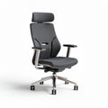 Ergonomische bureaustoel met verstelbare hoofdsteun en armleuningen grijs 60 x 60 x 110cm