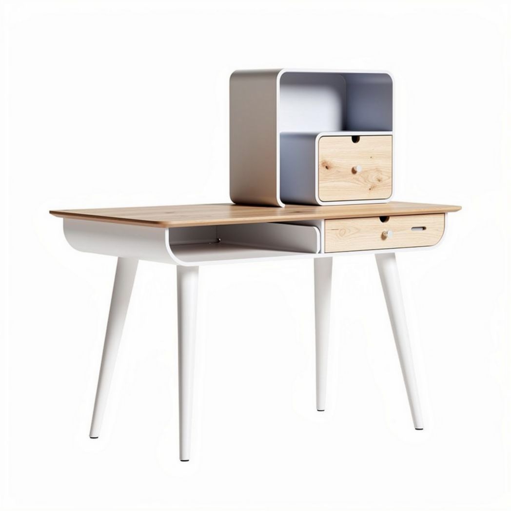 Bureau van hout en kunststof met opbergsysteem 120 x 60 x 75 cm
