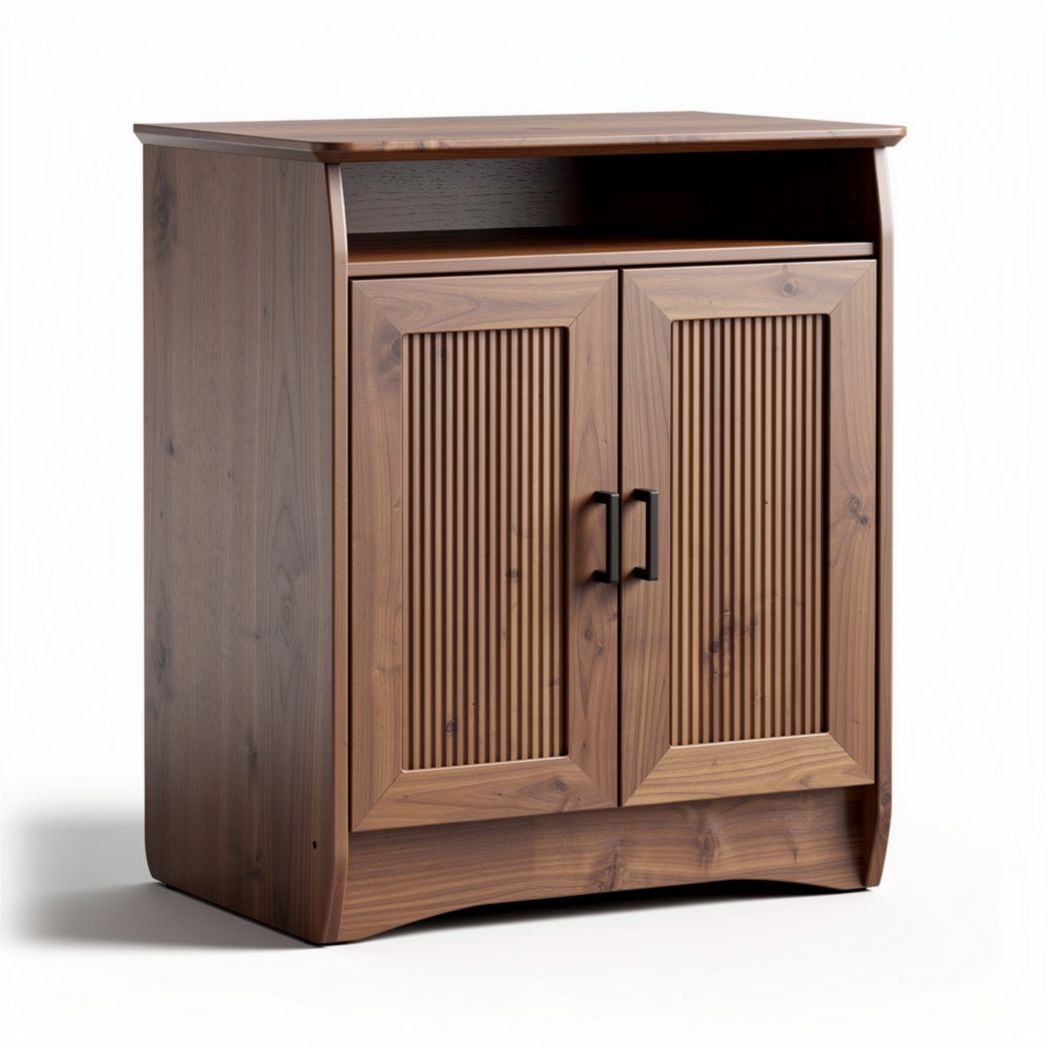 Kast van hout met geïmpregneerde deuren en open bovenverdieping 80 x 40 x 90cm