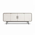 Kast van hout en metaal in wit 150 x 40 x 60cm met schuifdeuren