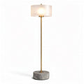vloerlamp van staal en glas met marmeren voet en hoogte van 150 cm