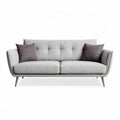 Grijze stoffen bank met kussens 200 x 90 x 85cm voor woonkamergebruik