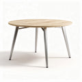 Ronde houten eettafel met metalen poten 120 x 120 x 75 cm naturel