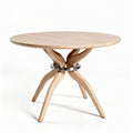 Ronde eettafel van massief hout met staal accent 80 x 80 x 75cm